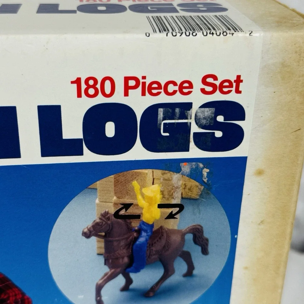 Tootsietoy Frontier Town Logs W/ Cowboy & Indian W/ Horses Lot Lincoln Logs‎